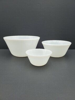 Federal Glass White Milk Glass Mixing Bowls Federal Opal Glass Nesting Bowls